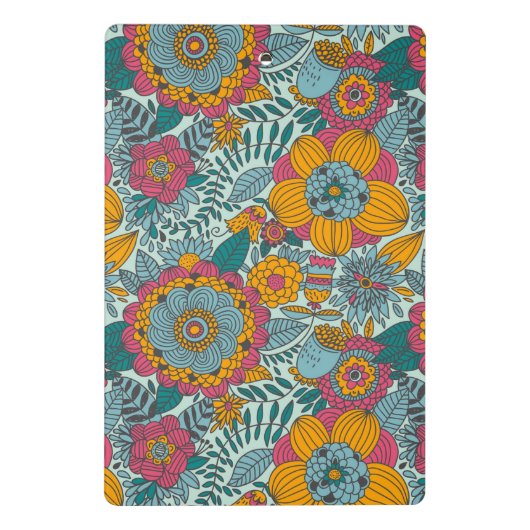 Kleurig floreel patroon mini klembord (Achterkant)