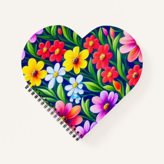 Kleurig floreel patroon notitieboek (Voorkant)