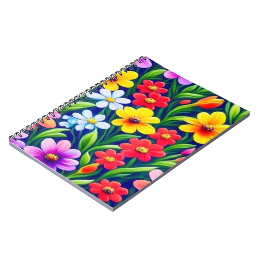 Kleurig floreel patroon notitieboek (Linkerzijde)