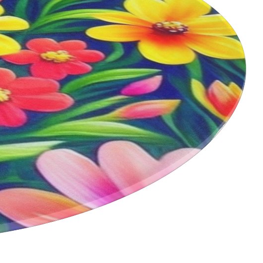 Kleurig floreel patroon snijplank (Hoek)