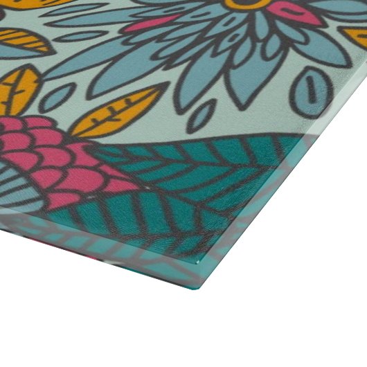Kleurig floreel patroon snijplank (Hoek)