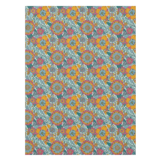 Kleurig floreel patroon tafelkleed (Voorkant)