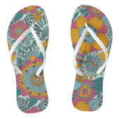 Kleurig floreel patroon teenslippers (Voetbed)