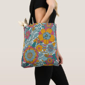 Kleurig floreel patroon tote bag (Dichtbij)