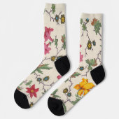 Kleurig floreel textielontwerp sokken (Links)