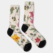Kleurig floreel textielontwerp sokken (Rechts)