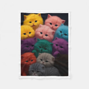 Kleurig Fluffy Kittens Dekbed Fleece Deken