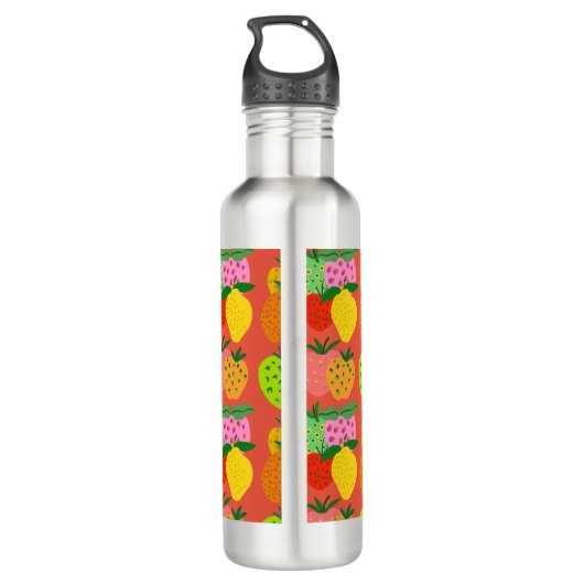 Kleurig fruitig patroon waterfles (Achterkant)