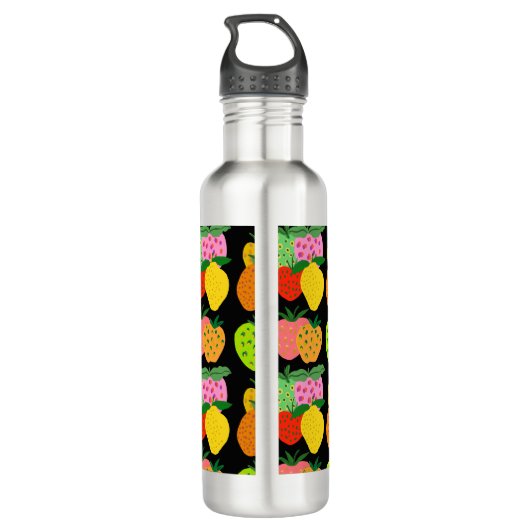 Kleurig fruitig patroon waterfles  (Achterkant)
