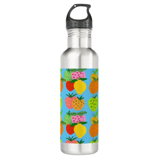 Kleurig fruitig patroon waterfles  (Voorkant)