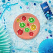 Kleurig fruitig vruchtpatroon papieren bordje (Feest)