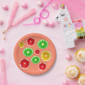 Kleurig fruitig vruchtpatroon papieren bordje (Feest)