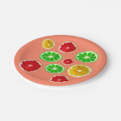 Kleurig fruitig vruchtpatroon papieren bordje (Gekanteld)