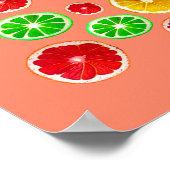 Kleurig fruitig vruchtpatroon poster (Hoek)