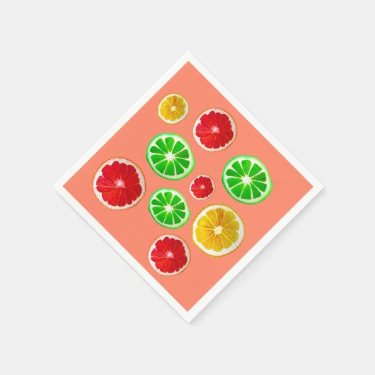 Kleurig fruitig vruchtpatroon servet (Hoek)