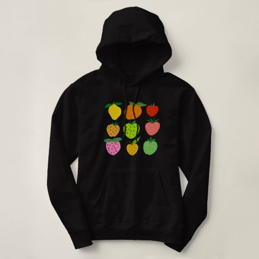 Kleurig fruitpatroon hoodie (Design voorkant)