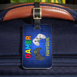 Kleurig gamervideospel, persoonlijk bagagelabel