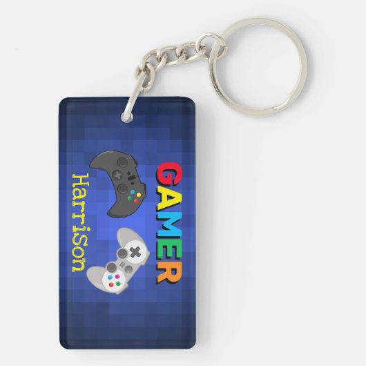 Kleurig gamervideospel, persoonlijk sleutelhanger (achterkant)