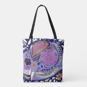 Kleurig gebatterde kat tote bag (Achterkant)