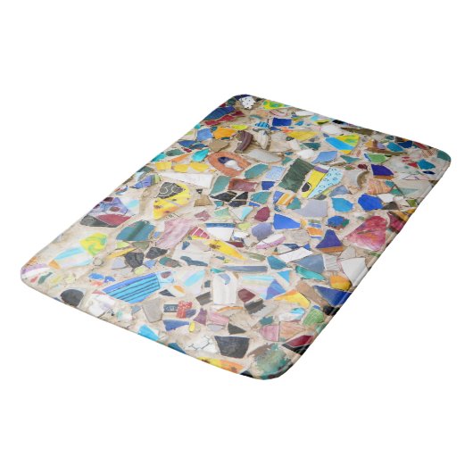 Kleurig gebroken afbeelding van de aardewand badmat (Gekanteld)