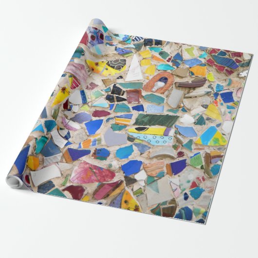 Kleurig gebroken afbeelding van de aardewand cadeaupapier (Uitgerold)