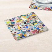 Kleurig gebroken afbeelding van de aardewand kartonnen onderzetters (Schuin)