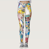 Kleurig gebroken afbeelding van de aardewand leggings (Voorkant)
