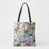 Kleurig gebroken afbeelding van de aardewand tote bag (Voorkant)