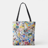 Kleurig gebroken afbeelding van de aardewand tote bag (Achterkant)