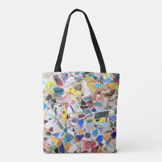 Kleurig gebroken afbeelding van de aardewand tote bag (Achterkant)