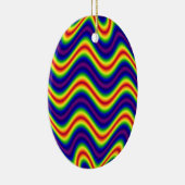 kleurig geel blauw keramisch ornament (Rechts)
