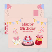 Kleurig Gefeliciteerd met je Verjaardag  Briefkaart (Voorkant / Achterkant)