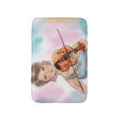 Kleurig geïllustreerd badmat - Violin (Voorkant Verticaal)