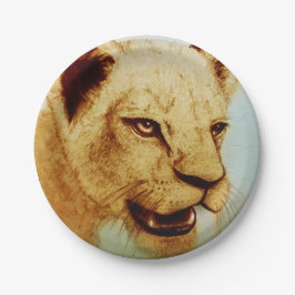 Kleurig, geïllustreerd papieren bord - Lion