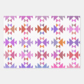 Kleurig gekleurd geometrisch patroon in Paars Inpakpapier Vel (Voorkant 3)