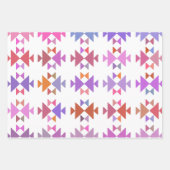 Kleurig gekleurd geometrisch patroon in Paars Inpakpapier Vel (Voorkant 2)