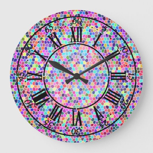 Kleurig gekleurd glas grote klok (Voorkant)