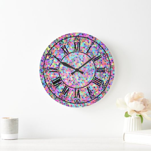 Kleurig gekleurd glas grote klok (Huis)