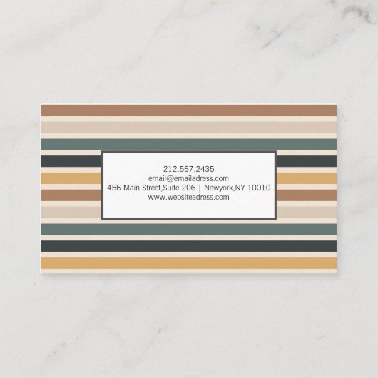 Kleurig gelineerd Visitekaartje (Achterkant)