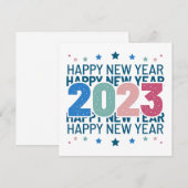 Kleurig Gelukkig Nieuwjaar 2023 Kaart (Voorkant / Achterkant)