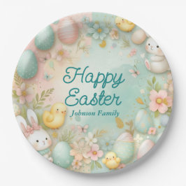 Kleurig Gelukkig Pasen  Papieren Bordje
