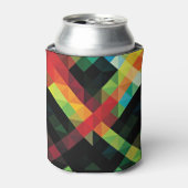 Kleurig geometrisch mozaïekpatroon blikjeskoeler (Blikje Voorkant)