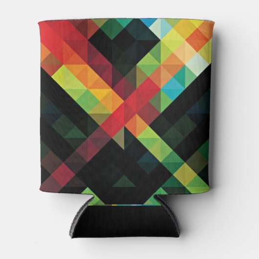 Kleurig geometrisch mozaïekpatroon blikjeskoeler (Voorkant)