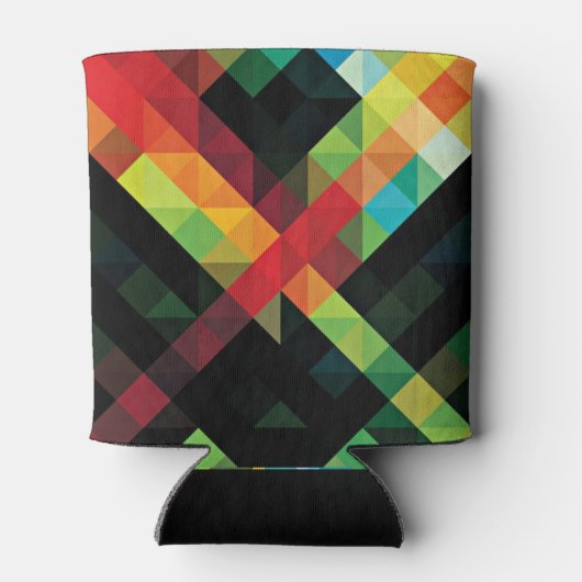 Kleurig geometrisch mozaïekpatroon blikjeskoeler (Achterkant)