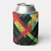 Kleurig geometrisch mozaïekpatroon blikjeskoeler (Blikje Achterkant)