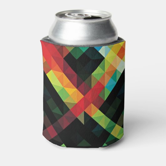 Kleurig geometrisch mozaïekpatroon blikjeskoeler (Blikje Achterkant)