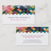 Kleurig geometrisch patroon en wit visitekaartje (Voorkant / Achterkant)