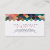 Kleurig geometrisch patroon en wit visitekaartje (Achterkant)