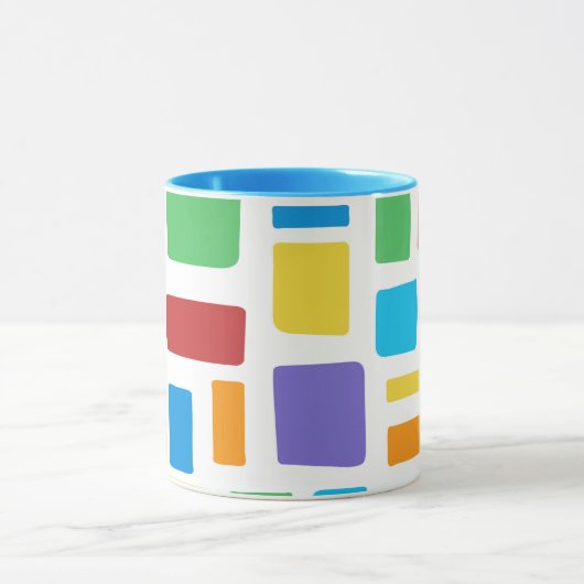 Kleurig geometrisch patroon in vrolijke kleuren mok (Midden)