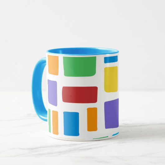 Kleurig geometrisch patroon in vrolijke kleuren mok (Voorkant links)